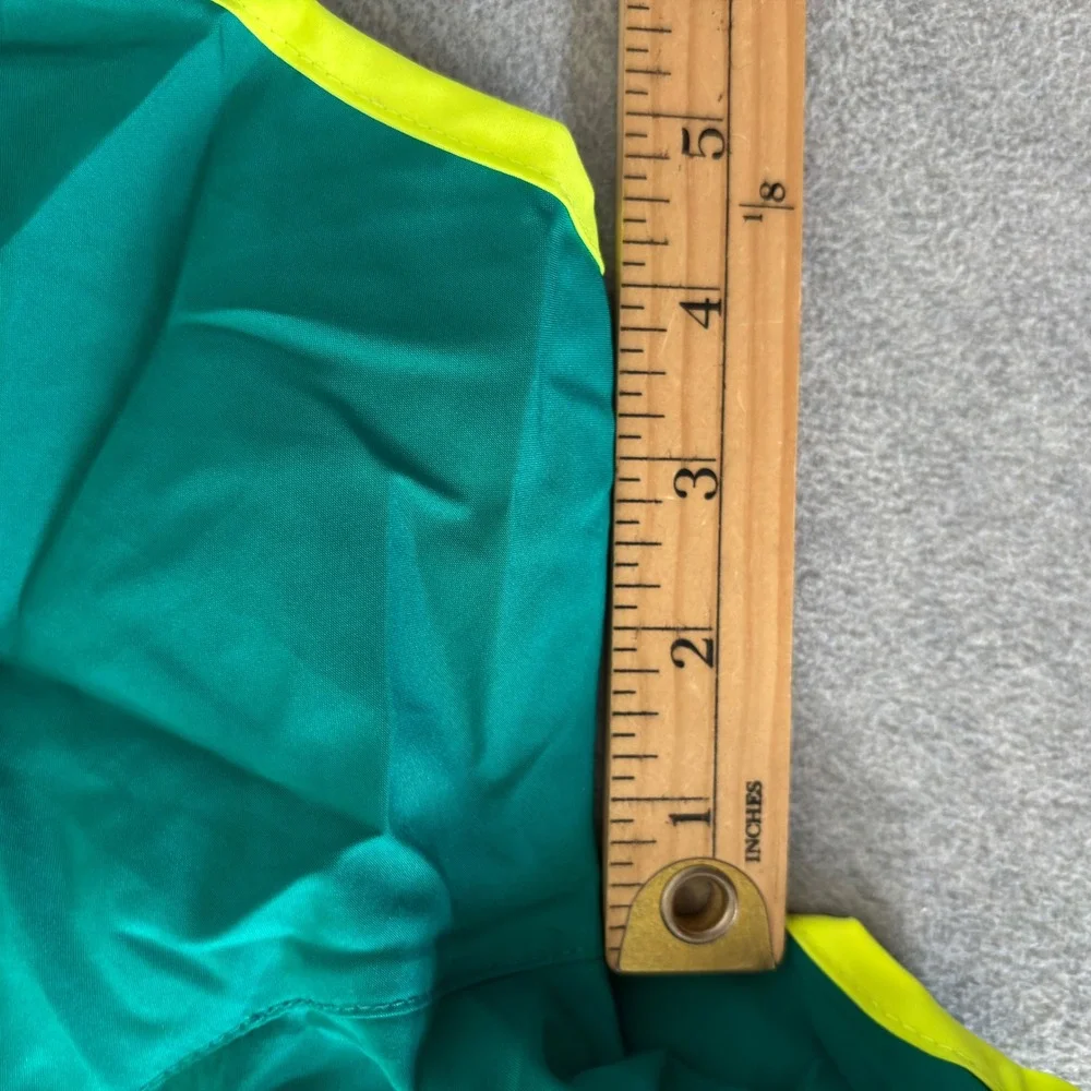 Nike Dri-FIT Tempo Running Shorts Women XL Teal Green Black Neon Yellow Athletic